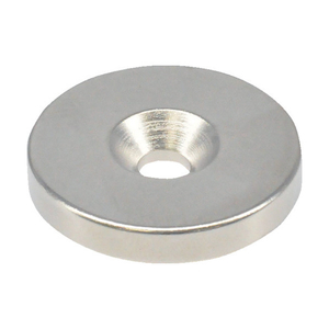トラスコ ネオジム丸形磁石　皿ねじ穴付　外径３０ｍｍＸ５ｍｍ　Ｍ５　１個入 TRUSCO　ネオジム磁石（丸形皿ねじ穴付） T30R05-M5-イメージ1