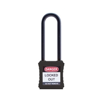 IFAM/ロックアウト用南京錠 ナイロン製シャックル ツル長 黒 0 44886 FC436VC-3860973