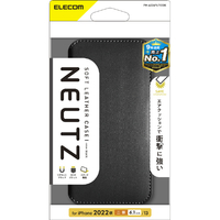 エレコム iPhone 14/13用ソフトレザーケース 磁石付 NEUTZ ブラック PM-A22APLFY2BK