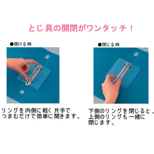 コクヨ リングファイル〈スリムスタイル〉クリアカラー A4タテ 背幅33 ライトグリーン F878023-ﾌ-URFC430LG-イメージ5