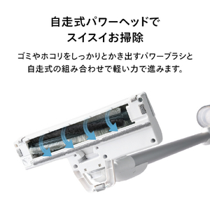 ツインバード コードレススティック型クリーナー ホワイト TC-E187W-イメージ11