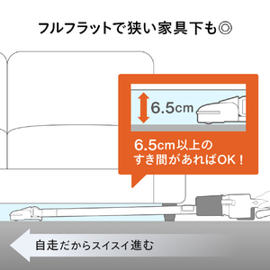 ツインバード コードレススティック型クリーナー ホワイト TC-E187W-イメージ12