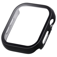 エレコム Apple Watch Series 10(46mm)用フルカバーケース プレミアムガラス/高透明/メタリック ブラック AW-24AFCGPBK
