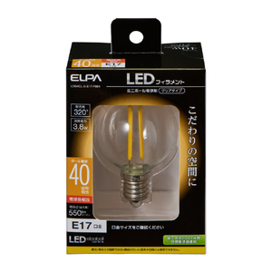 エルパ LED電球 E17口金 全光束550lm(3．8W ミニボール電球形)電球色相当 LDG4CL-G-E17-F604-イメージ1