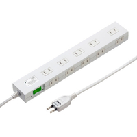 サンワサプライ 雷ガードタップ(10個口・1m) ホワイト TAP-SP2110N-1W