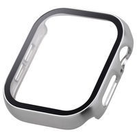 エレコム Apple Watch Series 10(46mm)用フルカバーケース プレミアムガラス/高透明/メタリック シルバー AW-24AFCGPSV