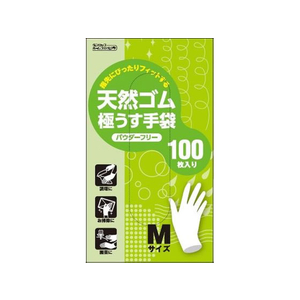 ダンロップホームプロダクツ ダンロップ/天然ゴム極うす手袋 100枚入 パウダーフリー M FCU0507-イメージ1