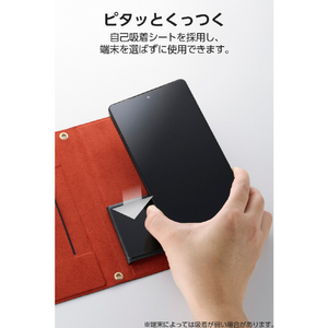 エレコム 手帳型マルチスマホケース/薄型/Lサイズ ブラック P-07PLFUBK-イメージ4