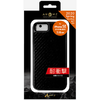 エアージェイ iPhone SE(第3世代)/SE(第2世代)/8/7用カーボン調耐衝撃スリム背面ケース カーボンブラック AC-P20-GACB