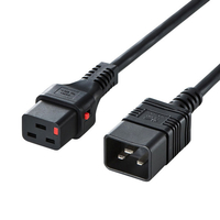 サンワサプライ 抜け防止ロック電源コード(3m) ブラック APW15-C20C19LK03