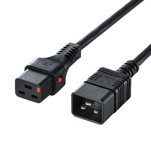 サンワサプライ 抜け防止ロック電源コード(3m) ブラック APW15-C20C19LK03-イメージ1