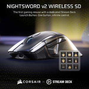 コルセア CORSAIR NIGHTSWORD v2 WIRELESS SD Stream Deck ゲーミングマウス ブラック CHR-931E010-WW-イメージ18