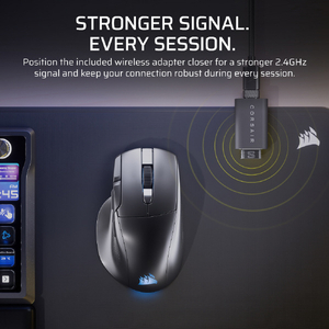コルセア CORSAIR NIGHTSWORD v2 WIRELESS SD Stream Deck ゲーミングマウス ブラック CHR-931E010-WW-イメージ8