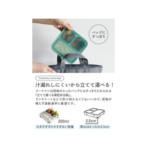 シービージャパン 薄型弁当箱 抗菌フードマン500 グリーン FC279NM-イメージ4