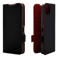 ラスタバナナ AQUOS wish5用薄型手帳サイドマグネットケース ブラック＊レッド 8809AW5BSMBKR