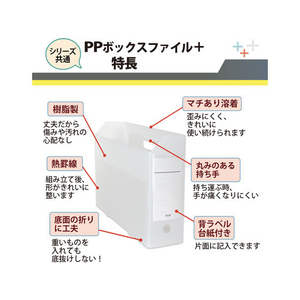 プラス PPボックスファイル+ A4E クリアーホワイト FL-125BF FC80553-76-008FL-125BF-イメージ3