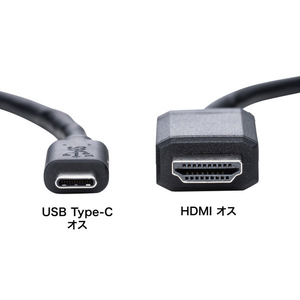 サンワサプライ TypeC-HDMI変換ケーブル(2m) ブラック KC-ALCHD20K-イメージ5