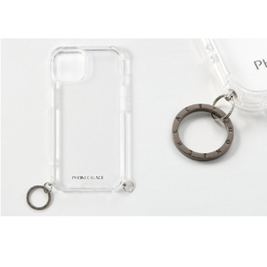PHONECKLACE iPhone 14 Pro用ロープショルダーストラップ付きクリアケース ダークレッド PN23875I14PRD-イメージ13