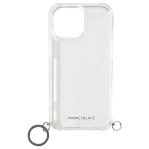 PHONECKLACE iPhone 14 Pro用ロープショルダーストラップ付きクリアケース ダークレッド PN23875I14PRD-イメージ2