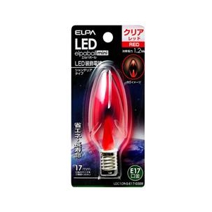 エルパ LED電球 E17口金 1．2W装飾電球 シャンデリアタイプ 赤色 elpaball mini LDC1CR-G-E17-G328-イメージ1