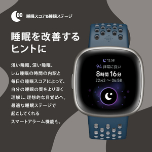 Fitbit スマートウォッチ L/Sサイズ Versa 4 Waterfall Blue/Platinum FB523SRAG-FRCJK-イメージ3