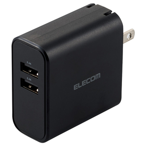 エレコム AC充電器(24W AF×2) ブラック MPA-ACU05BK-イメージ1