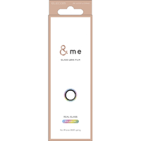 エレコム iPhone 16e用&me カメラレンズガラスフィルム グリッター レインボー PM-A25SFLLG2RAG