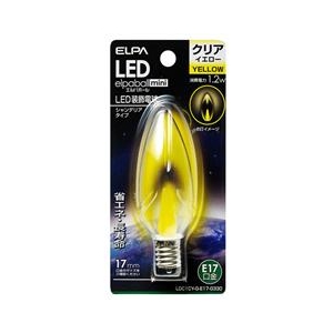 エルパ LED電球 E17口金 1．2W装飾電球 シャンデリアタイプ 黄色 elpaball mini LDC1CY-G-E17-G330-イメージ1