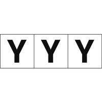 トラスコ中山 TRUSCO アルファベットステッカー 50×50 「Y」 白地／黒文字 3枚 3枚粘着シール5050英字｢Y｣ FC650FZ-4389603