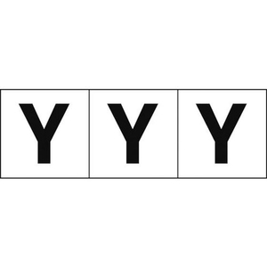 トラスコ中山 TRUSCO アルファベットステッカー 50×50 「Y」 白地／黒文字 3枚 3枚粘着シール5050英字｢Y｣ FC650FZ-4389603-イメージ1