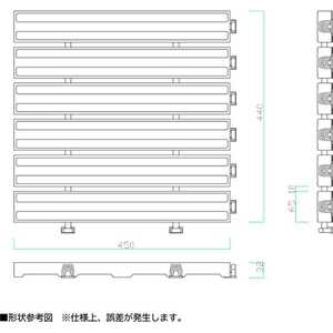 エスコ 440×450mm すのこ 組立式/ブルー FCJ782H-EA997RJ-106-イメージ5