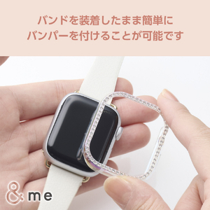 エレコム Apple Watch Series 10(42mm)用ハードバンパー ストーン付 &me オーロラクリア AW-24BBPPJACR-イメージ7