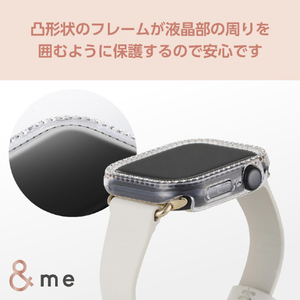 エレコム Apple Watch Series 10(42mm)用ハードバンパー ストーン付 &me クリア AW-24BBPPJCR-イメージ4