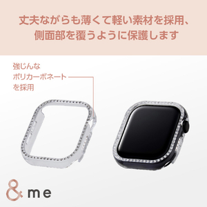 エレコム Apple Watch Series 10(42mm)用ハードバンパー ストーン付 &me クリア AW-24BBPPJCR-イメージ5