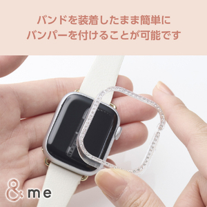 エレコム Apple Watch Series 10(42mm)用ハードバンパー ストーン付 &me クリア AW-24BBPPJCR-イメージ7