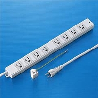 サンワサプライ 抜け止めタップ（3P・8個口・2m） TAPMG3811N