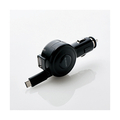 エレコム 車載充電器(3A、巻取りType-C&USB) ブラック MPA-CCC04BK