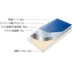 タカハラコーポレーション ビバ/ビバフィルム 超耐久保護フィルム500mm×5m ミラータイプ ミラータイプ50050.218.3N／25mm(対ガラス24時間後) FC616HK-7583150-イメージ2