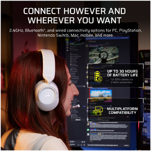 コルセア CORSAIR製 HS35 v3 Wireless ゲーミングヘッドセット ホワイト CAR-9011402-WW-イメージ7