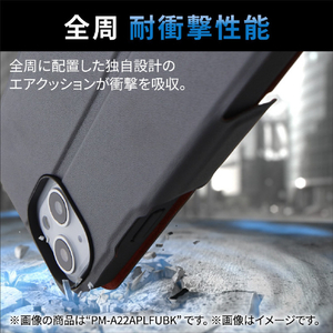 エレコム iPhone 14/13用ソフトレザーケース 磁石付 耐衝撃 ステッチ ネイビー PM-A22APLFYNV-イメージ3