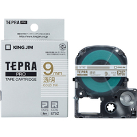 キングジム テプラ PROテープカートリッジ 透明ラベル 9mm幅 透明/金文字 ST9Z