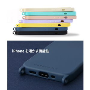 PHONECKLACE iPhone 14 Pro用バンドショルダーストラップ付きシリコンケース アーミーグリーン PN23882I14PGN-イメージ13
