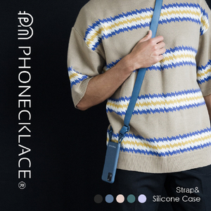 PHONECKLACE iPhone 14 Pro用バンドショルダーストラップ付きシリコンケース アーミーグリーン PN23882I14PGN-イメージ2