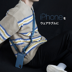 PHONECKLACE iPhone 14 Pro用バンドショルダーストラップ付きシリコンケース アーミーグリーン PN23882I14PGN-イメージ4