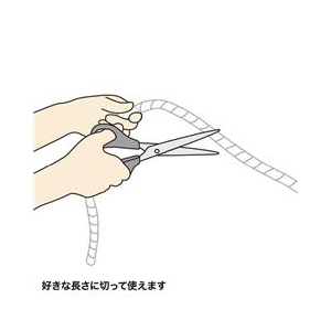 サンワサプライ ケーブルタイ（スパイラル）2m巻き・内寸直径20mm ホワイト CA-SP20W-イメージ3