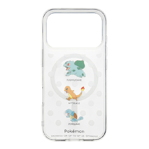 サンクレスト iPhone17 Pro用 MAGSAFE対応TPUケース ポケモン フシギダネ&ヒトカゲ&ゼニガメ I39RPM02-イメージ1