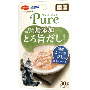 日本ペットフード コンボ ピュア キャット パウチ かつお・国産かつおだし入り 30g(アルミパック入) ﾋﾟﾕｱｷﾔﾂﾄﾊﾟｳﾁｶﾂｵｶﾂｵﾀﾞｼ30G-イメージ1