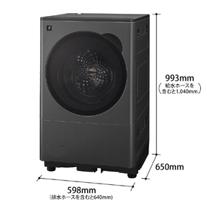 シャープ 【左開き】10kgドラム洗濯機 グレイングレー ES-10L2-HL-イメージ2