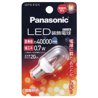パナソニック LED電球 E12口金 全光束20lm(0．7W装飾電球 T形タイプ クリアタイプ) 電球色相当 LDT1LE12C