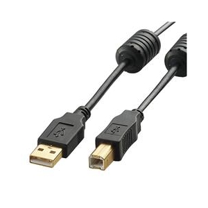 エレコム フェライトコア付きUSB2.0ケーブル ブラック2m U2C-BF20BK エレコム フェライトコア付きUSB2.0ケーブル ブラック2m U2C-BF20BK
